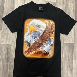 Triple Medium Eagle Tee - bold black and orange design